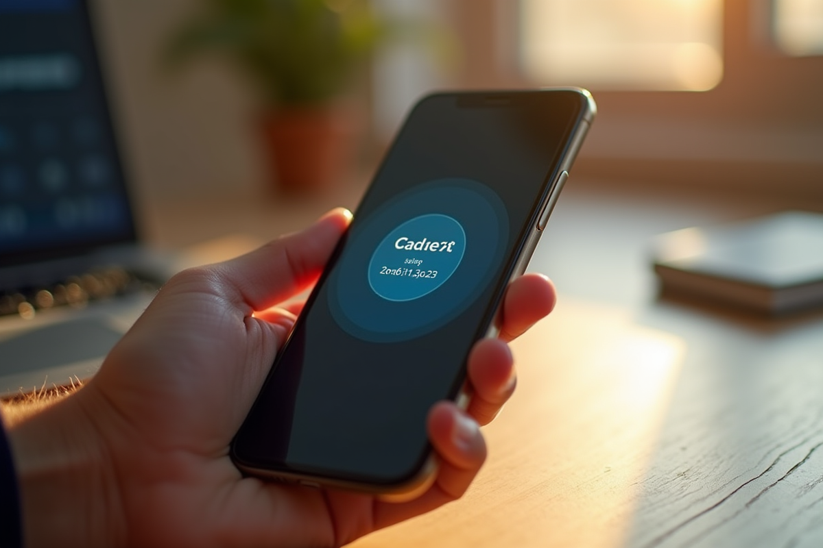 Main tenant un smartphone avec code de verification deux facteurs